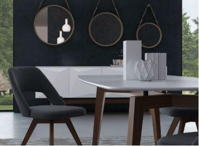 Gray Luxury Dining Room Chair Modern Single Seater Style Designer Wooden Furniture